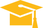 A yellow graduation cap