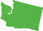 Outline of Washington state in green