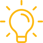 Light bulb with rays expanding from it