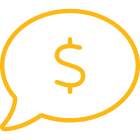 comment with a dollar sign icon
