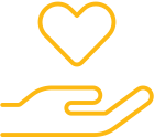 hand holding heart icon