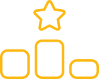 3 bar chart one marked with a star icon