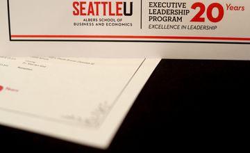 20 Years Excellence in Leadership sign