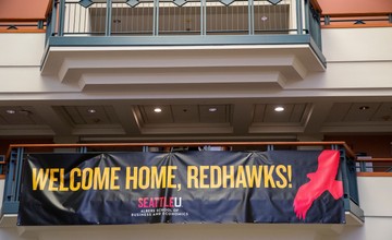 Welcome Home Redhawks sign