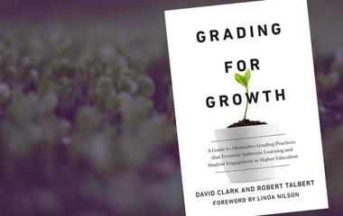 Image of book superimposed on garden with purple overlay