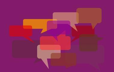 Speech bubbles in different shades
