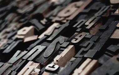 Wooden letter blocks for printing