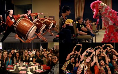 Photo collage from the International Dinner