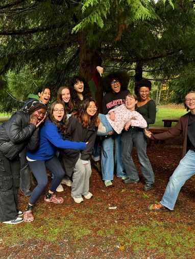 Students outside during retreats