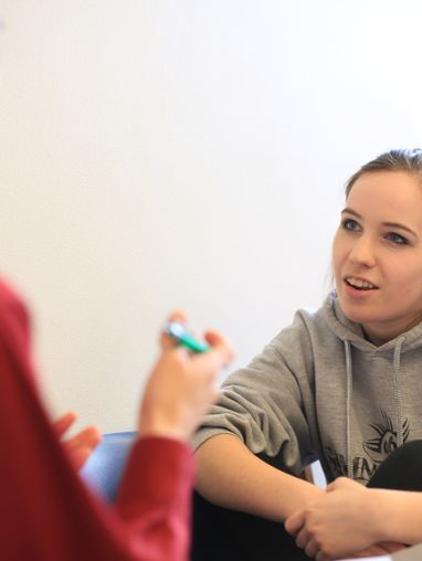students discussing