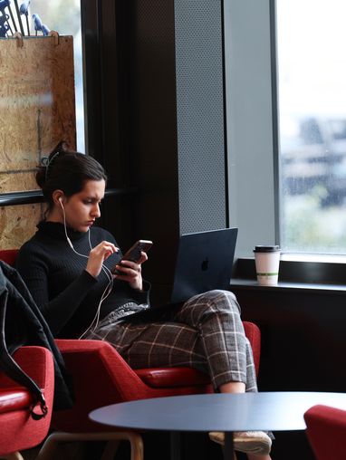 Woman Studying in Sinegal Center