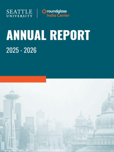 cover of the 2025-2026 annual report with cityscape