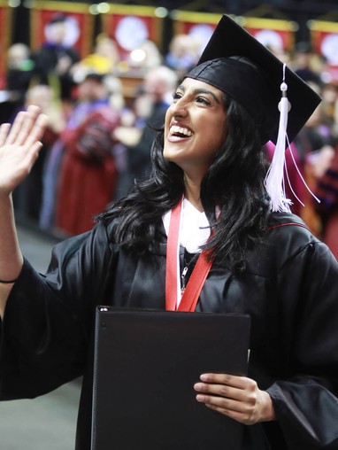 A student at the Undergrad Commencement