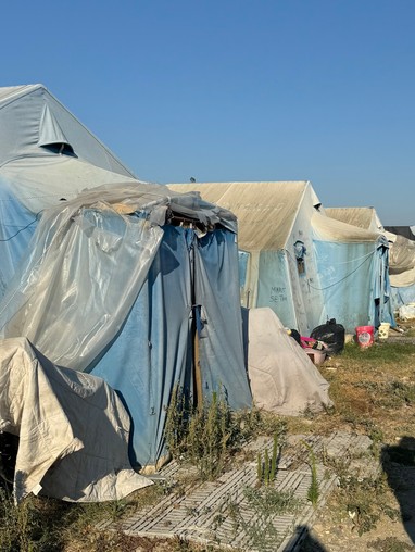 Tents in a refugee camp