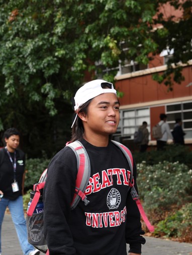 Student Walking on Campus