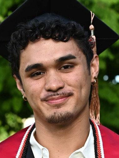 Chance Ringor in graduation cap and gown
