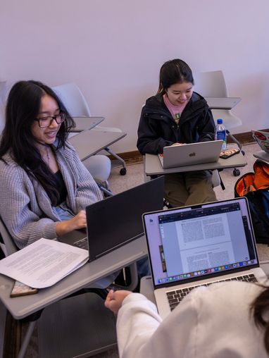 Students working in class