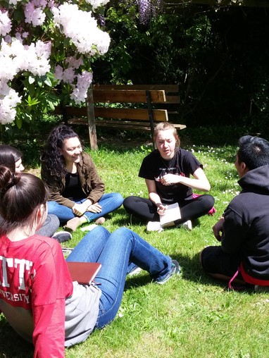 Students on the grass