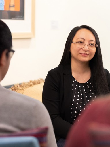 MACFT student in couples and family therapy session