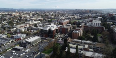 An aerial view of Seattle