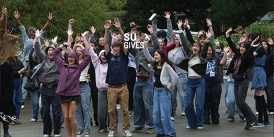 Students cheering hero image
