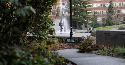Winter image of the fountain