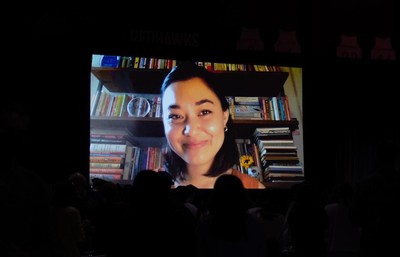 Chanel Miller on screen.