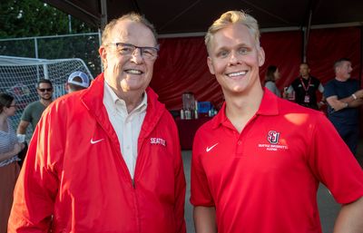 Two alum at GOLD block party