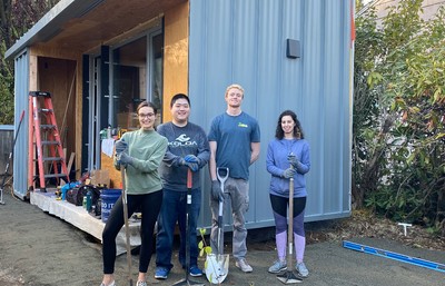 Civil Engineering students working on BLOCK Project building