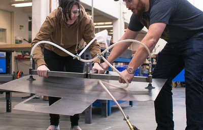 students working on physical prototype