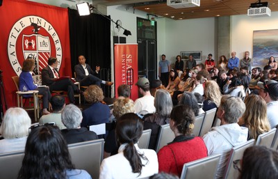 Attorney General Nick Brown speaking at the Presidential Series at Seattle University