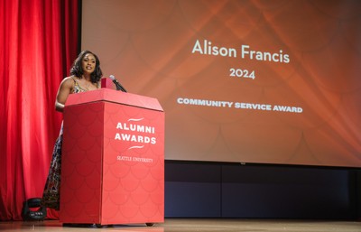 Alison Francis at the alumni awards