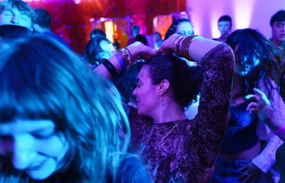 Students Dancing at the 2025 Quadstock music festival