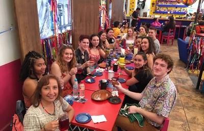 SU Students enjoying a meal at a diner