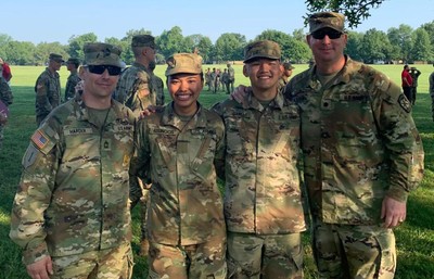 A group of soldiers posing for a photo.