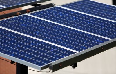 Close up image of solar panels
