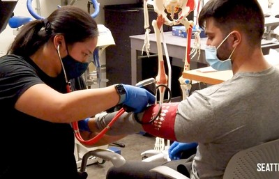 Student Taking Blood Pressure