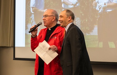 Father Steve Sundborg with Joe Phillips