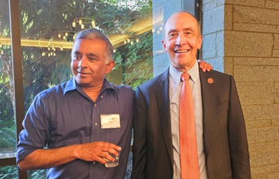 Former Associate Dean Madhu Rao with outgoing Dean Joe Phillips