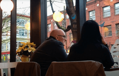People in a coffee shop in Capitol Hill