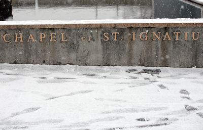 Snow on Chapel of St. Ignatius