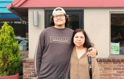 Ivan Perez and his mother