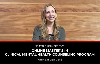 Dr. Jennifer Gess smiling with program name title below
