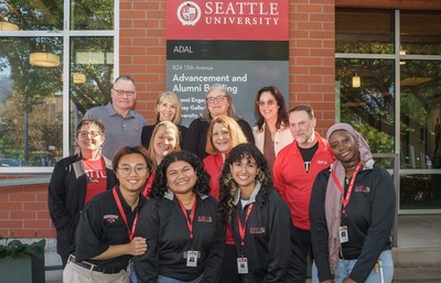 SU staff with alumni in front of ADAL
