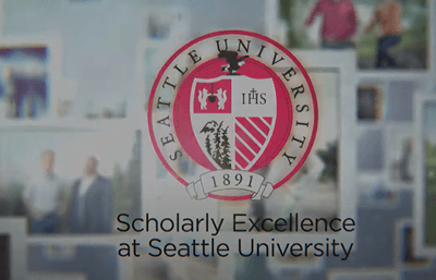 University seal overlay on photos