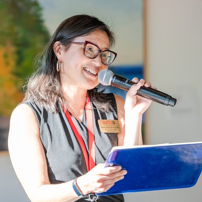 A student giving a speech
