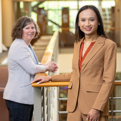 A student in a suit