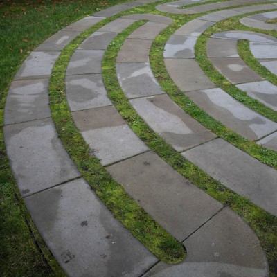 Partial view of the a labyrinth pathway