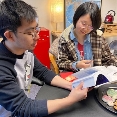 Photo of grad student working in an assistantship