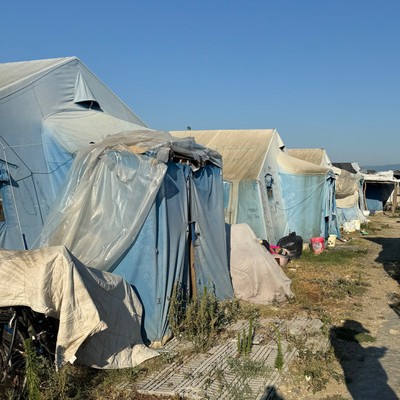 Tents in a refugee camp